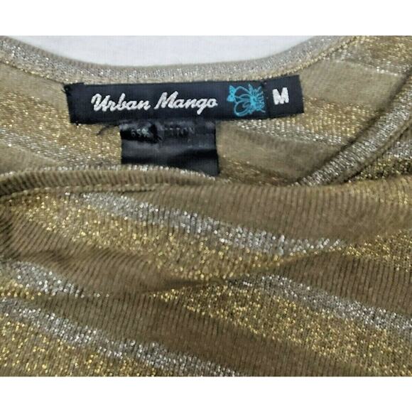 Urban Mango Gold Silver Brown Sweater 3/4 Sleeve Top Shirt Medium M Outfitter - Picture 3 of 7